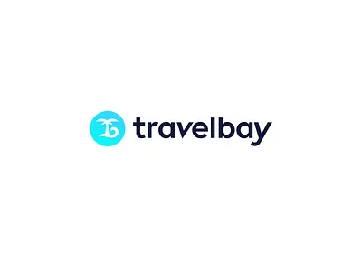 TravelBay logo agency b bay branding business icon journey letter logo logo design logo designer logotype minimal ocean palm professional sea t travel wave