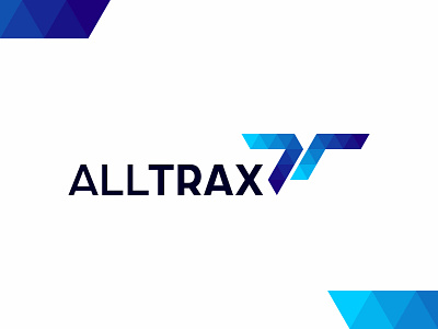 AllTrax, fleet management SaaS logistics company logo design a at company data data architecture distribution fleet letter mark monogram logistics logo logo design management saas secure supply chain t tracking tracks