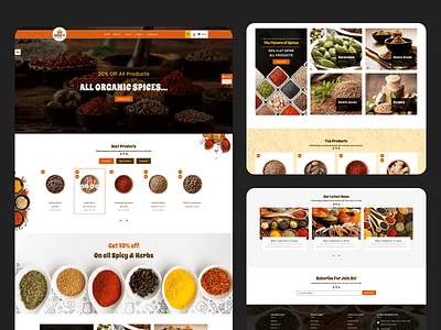 🌿 Premium Organic Spices E-commerce Web Design clean e commerce layout custom spices web development e commerce spices theme herbal products online store high converting online store minimal e commerce interface modern spices website natural product website design organic food web design organic grocery web design organic marketplace design organic spices website premium spices shop ui product focused web design responsive e commerce design seo friendly product pages spices and herbs website spices brand e commerce spices e commerce design spices store uiux