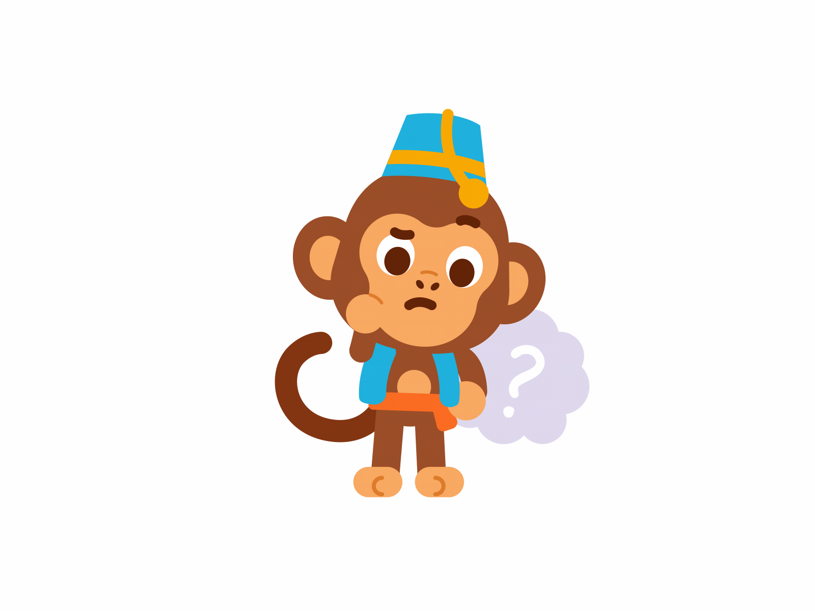 Hard Choice ae aftereffects animal animation berg branding character choice cute design flatdesign graphic ideas illustration loop mascot monkey motion rigged thinking
