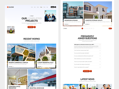 Construction Company Responsive Website UIUX Design | Projects interface product service startup ui ux web
