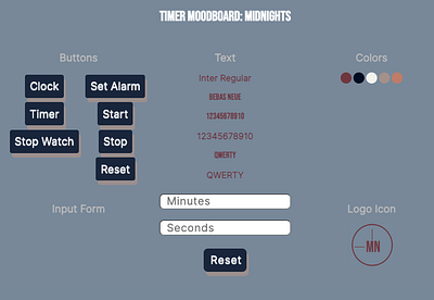 Timer Moodboard & UI: Midnights branding design graphic design moodboard png ui ux web web design