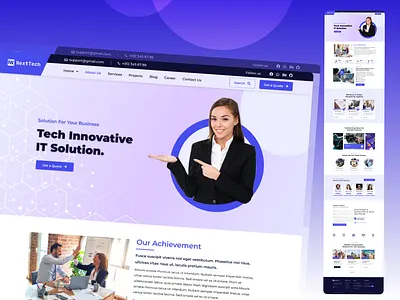 NextTech — Modern IT & Tech Company Website UI Template agencywebsite figma itcompany landingpage saasdesign techwebsite template ui uiuxdesign webdesign websiteui