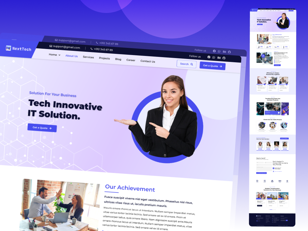 Example of Website UI Design + Frontend Development