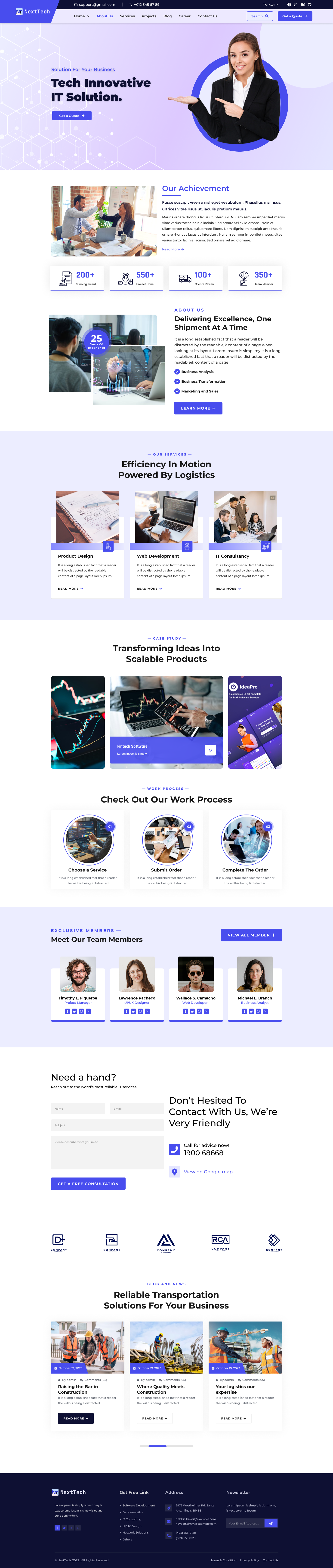 Example of Website UI Design + Frontend Development