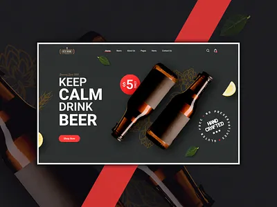 Hand crafted beer ui ux design and development coding css design designinspiration designprocess frontenddeveloper graphicdesign interactiondesign javascript landingpage mockup programming prototype responsivewebdesign shopifystore webdesigner webdesignservices webdeveloper websitedesign wireframe