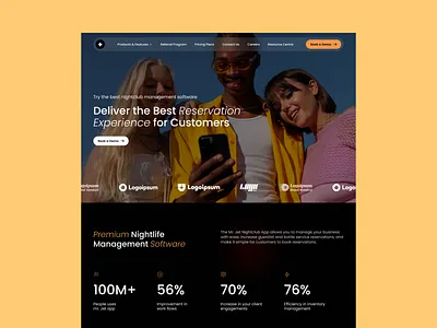 Management software landing page hiro landing ui ui concept