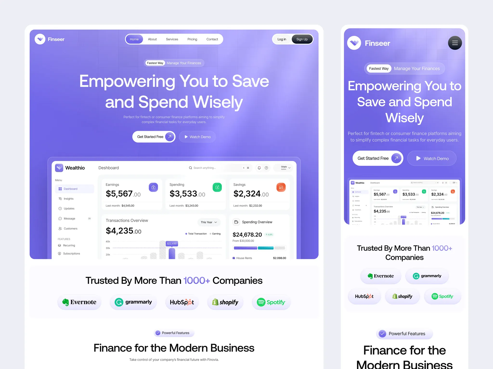 Example of Custom Website Design ( 5 Inner Pages)