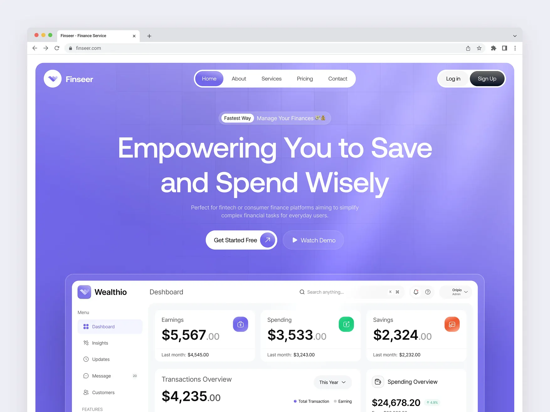Example of Saas Landing Page Design