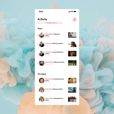 Activity Feed / DailyUi - 047 app design ui ux