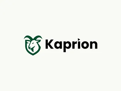 Kaprion | Modern Shield & Goat Logo animal mark brand identity brand mark branding clean logo creative logo emblem goat logo icon illustration logo logo design mascot logo shield logo vector logo