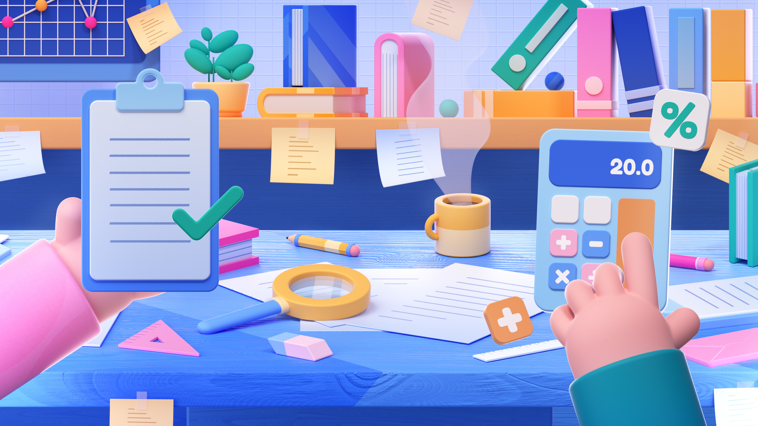 Notability Workflow 3d 3d illustration color colorful design graphic design illustration landing ui web