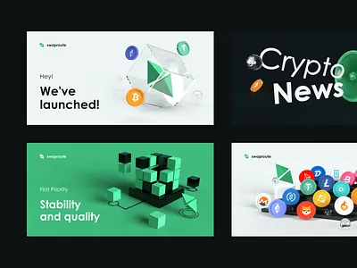 SwapRoute. Crypto Banner Design 3d banner branding btc crypto design graphic design illustration ui