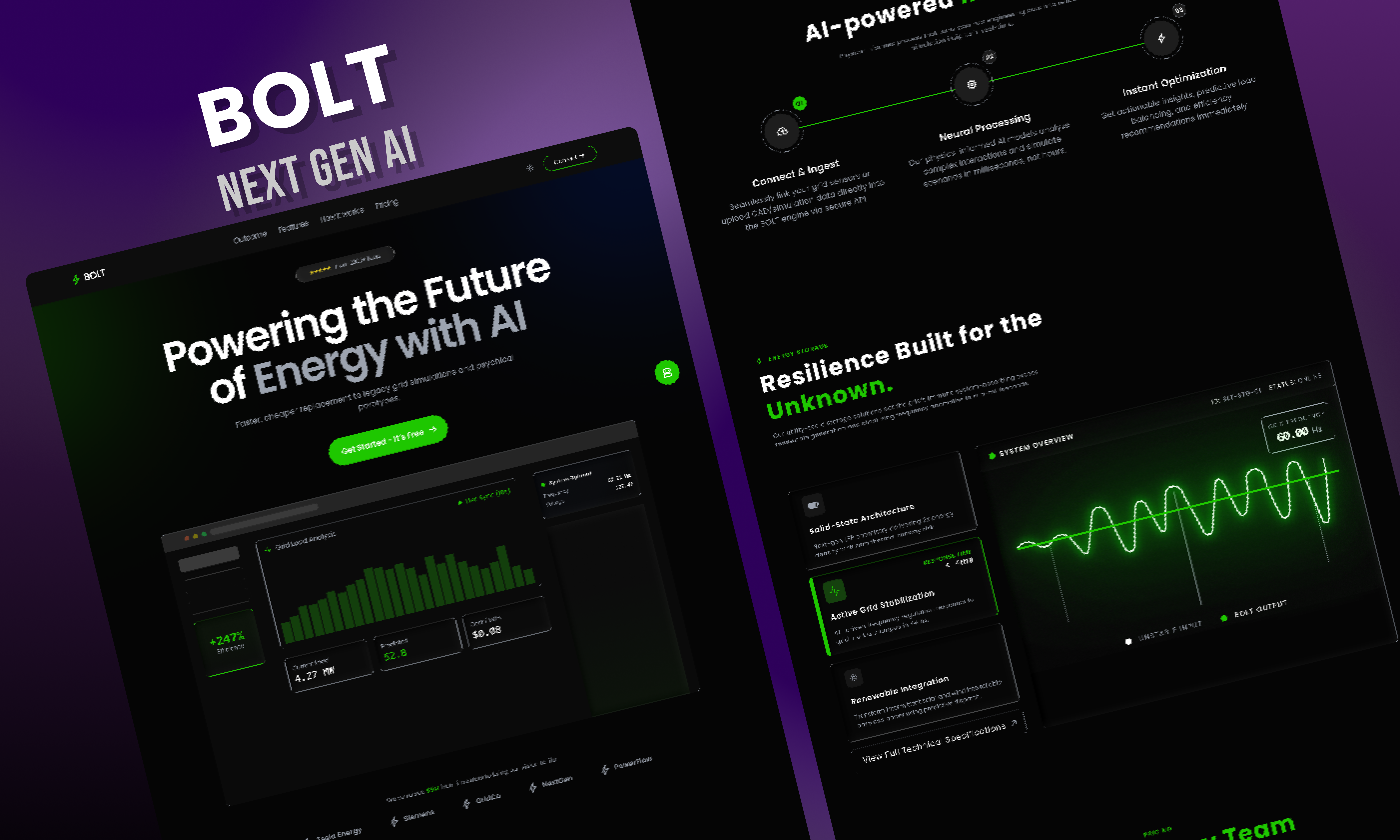 BOLT- AI-Powered Energy Platform Web UI/UX analytics platform clean ui creative concept data visualization design designinspiration energy platform futuristic ui high tech interface product design real time monitoring saas design ui user interface ux web app design web design
