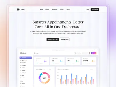 Health Tech Landing Page healthtech landing page minimal design product design ui ux