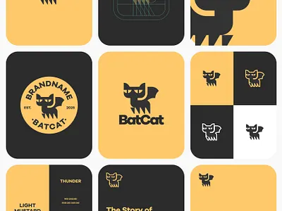 Bat Cat Exclusive Logo Design for Sale by Anhdodes anhdodes animal bat branding cat cute design dragon icon logo logo design logomark pet playful symbol