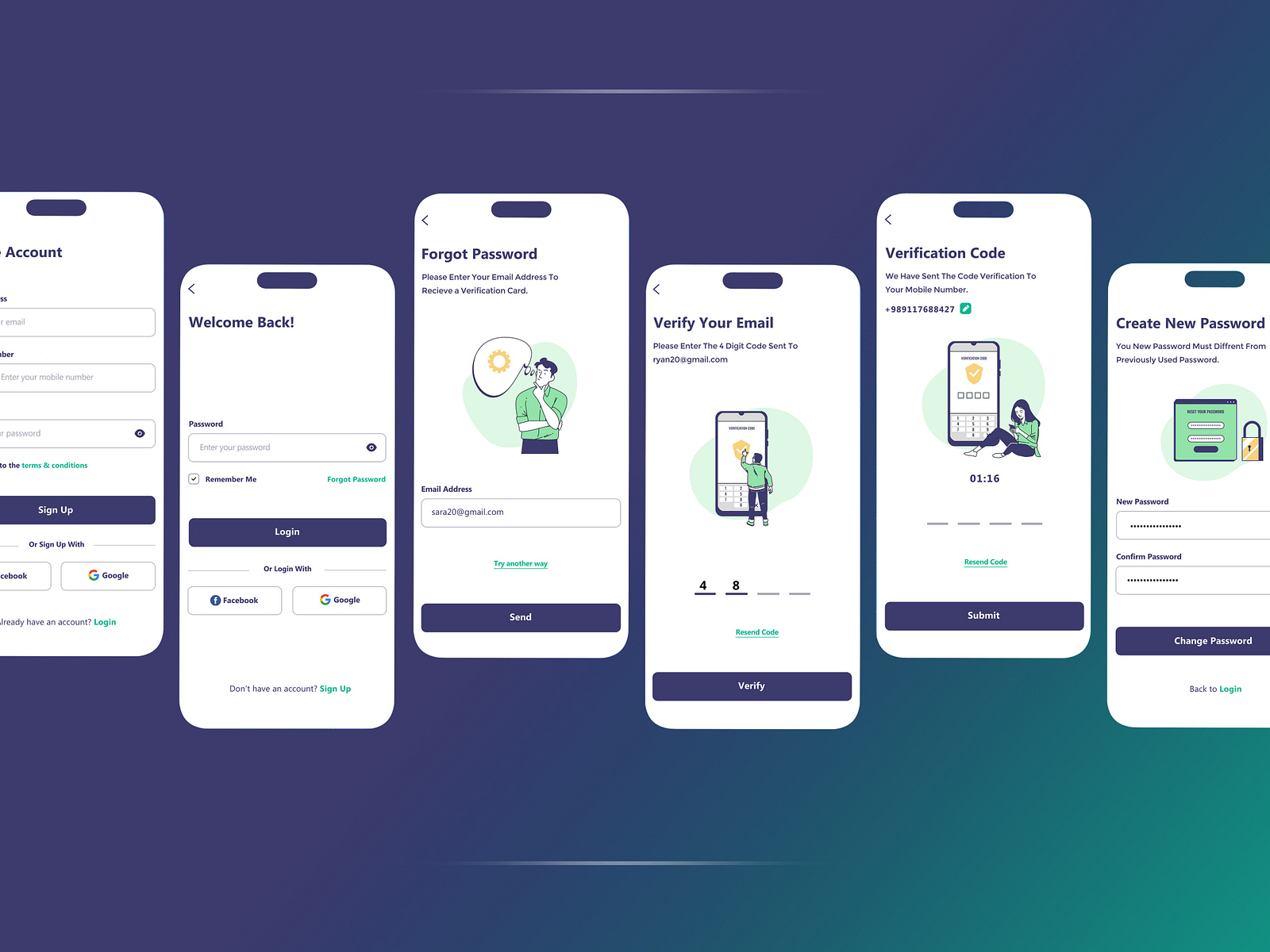 Forgot and Create Password by sarvenaz ghazizadeh on Dribbble