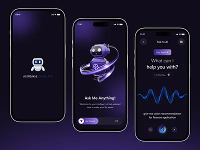 AI Chatbot Mobile App ai ai assistant ai mobile app best app design chatbot chatbot mobile app chatbot ui modern app ui modern ui startup talk with ai