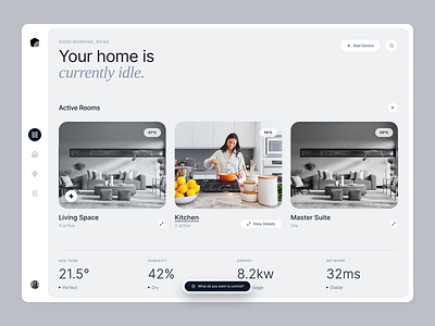 AI Powered Smart Home App clean design dashboard home automation home control interface design minimal app mobile ui modern ui monitoring app product design smart dashboard smart devices smart home ui design ux ui