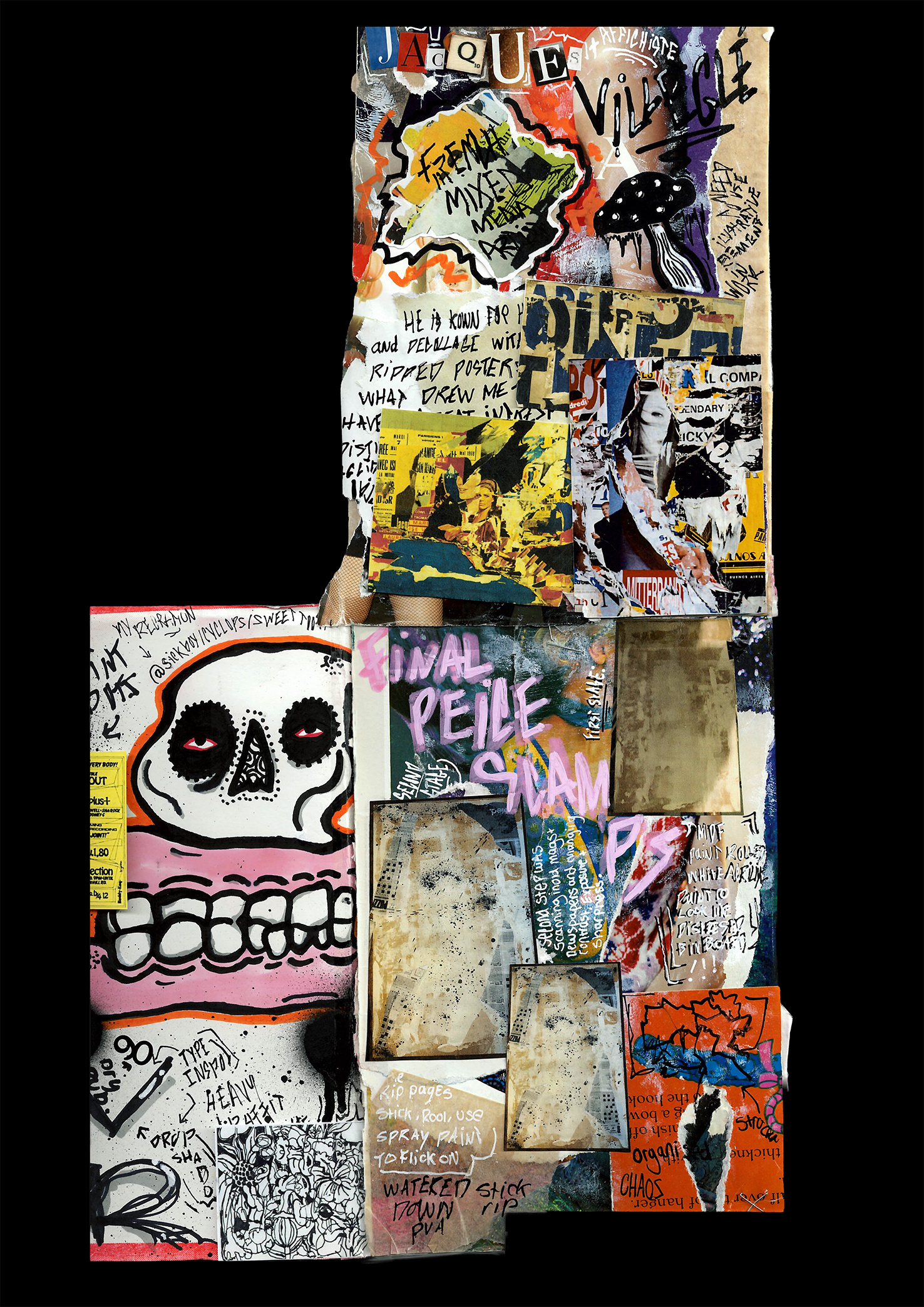 Graffiti Illustration - Sketchbook page collage creative typography design graffiti illustration junk art layout sketchbook type