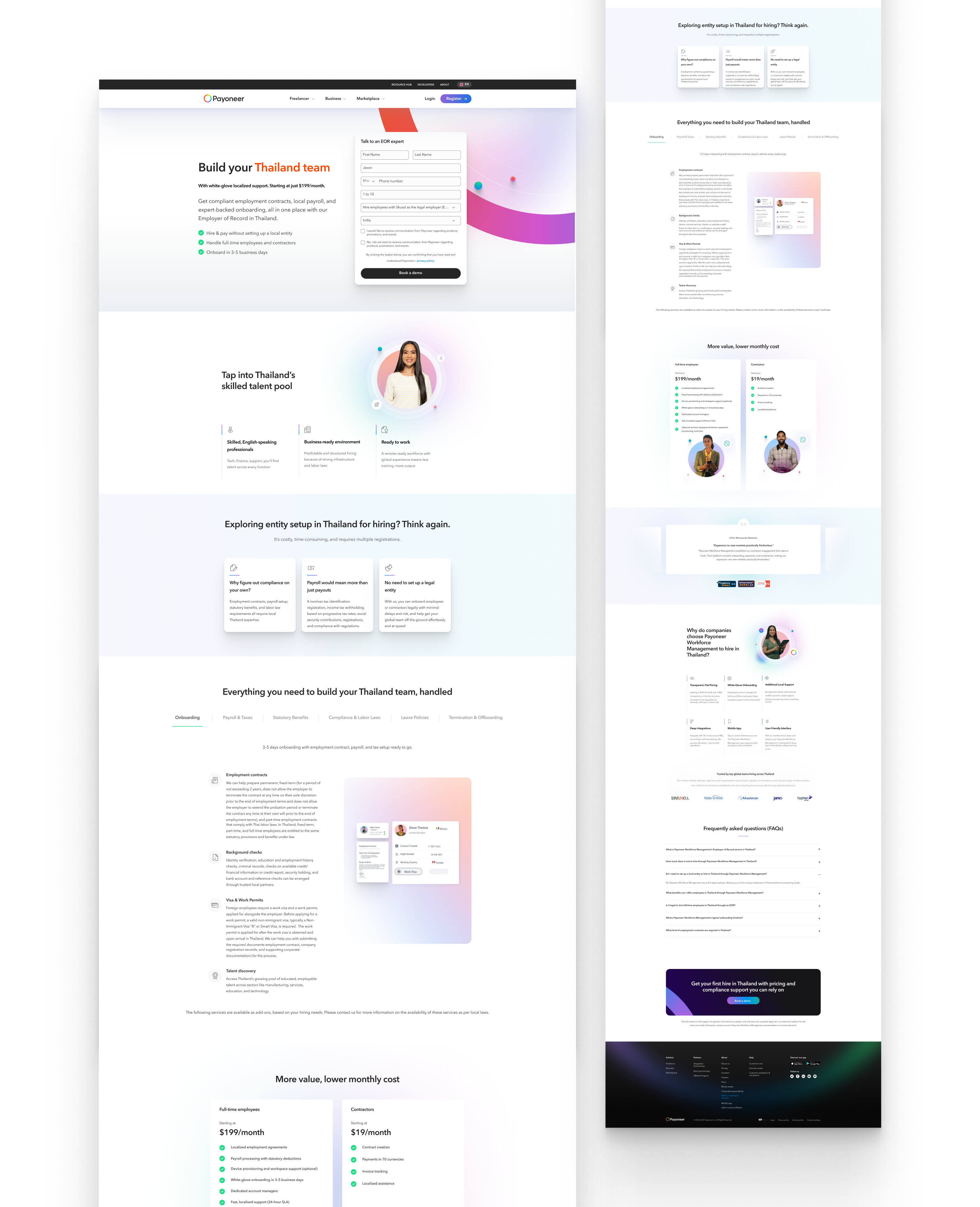 Landing Page for Payoneer landing page