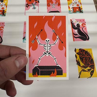 Danse Macabre Mini Screen Print colour design editorial illustration illustration print print making scren print
