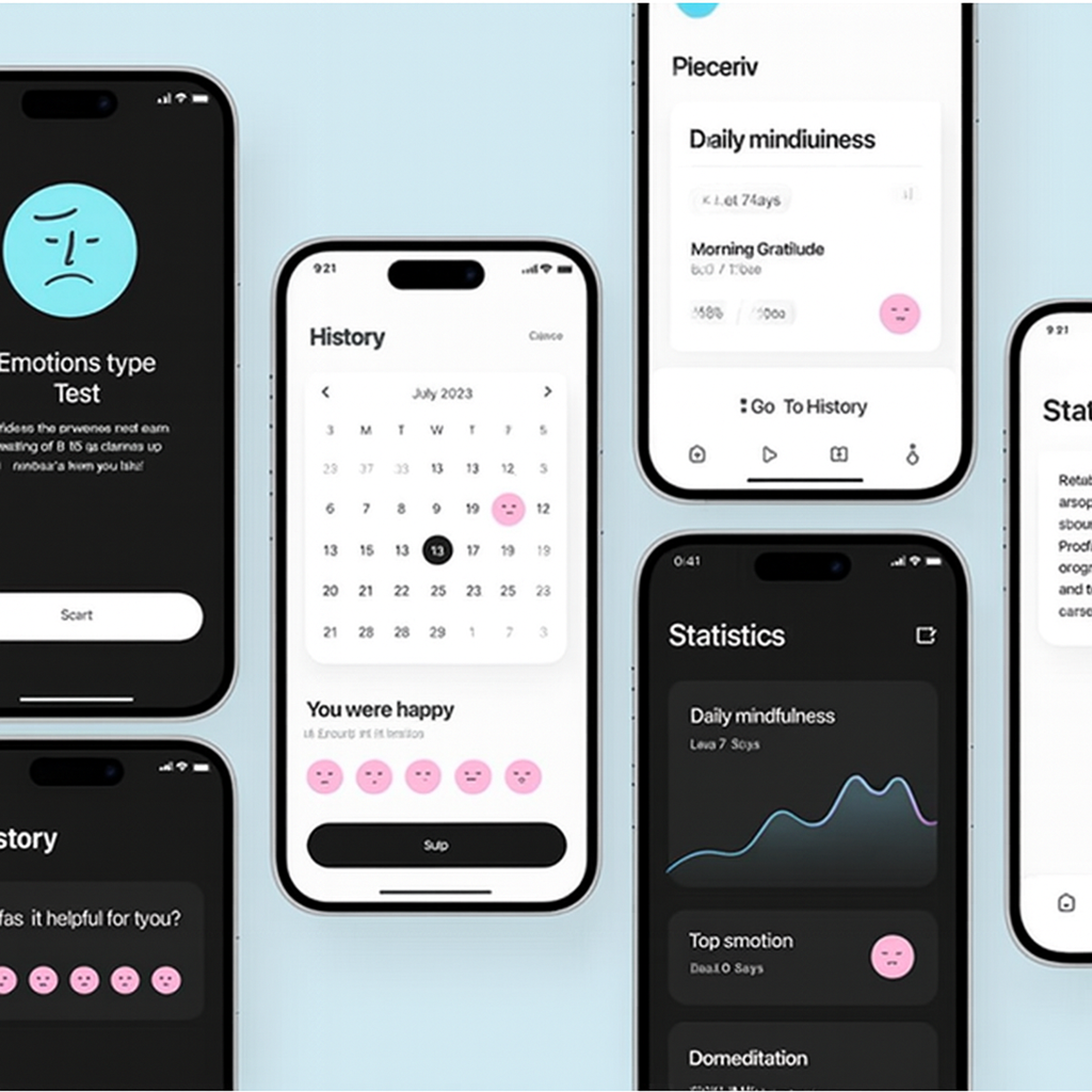 Moodi – Emotional Wellness App Concept (Designed in Figma) clean ui figma minimal mobile app mood tracker product design ui design ux design wellness app