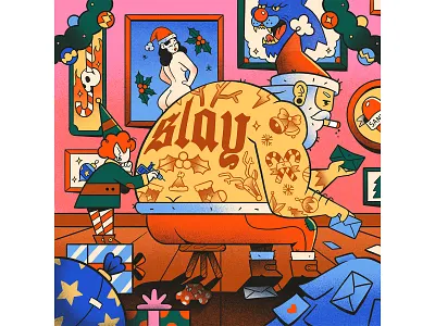 Santa’s “Workshop” brush christmas elf festive grain handdrawn holidays illustration muti noise santa santasworkshop star tattoo texture workshop