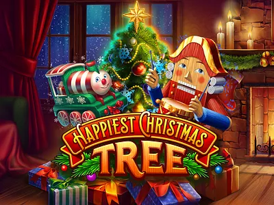 Design Slot Machine: “Merry Christmas Tre animation studio art for casino games casino art casino game design casino games character design for slot game crypto game entertainment gambling game art game design game designer gaming gaming industry igaming igaming slots illustration graphic designer slot design slot machines symbol icons