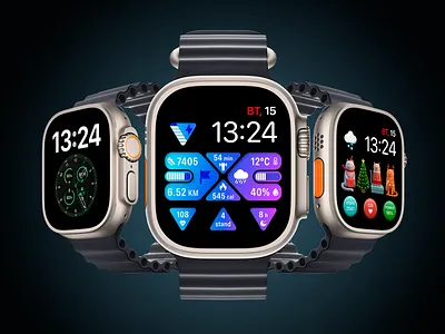 Apple Watch Face - UI/UX Design apple watch christmasvibes illustration interfacedesign smartwatch ui ux watchface watchos wearabledesign