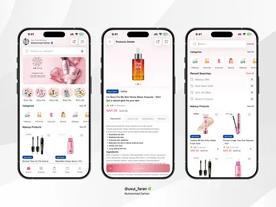 Beauty & Makeup Ui Design app beauty branding care design hair logo makeup products skin ui ux vector