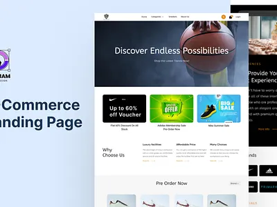 Landing Page clean ui e commerce ecommerce landing page fashion ecommerce figma hero section minimal design online store product page promo banner responsive design shop landing page ui ui ux web