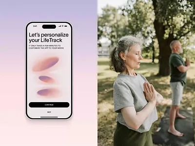 Life Track App: Onboarding Flow animation app app design b2b data track design design studio graphic design illustration interaction interface medicine mobile app mobile design onboarding flow product design ui user experience ux web