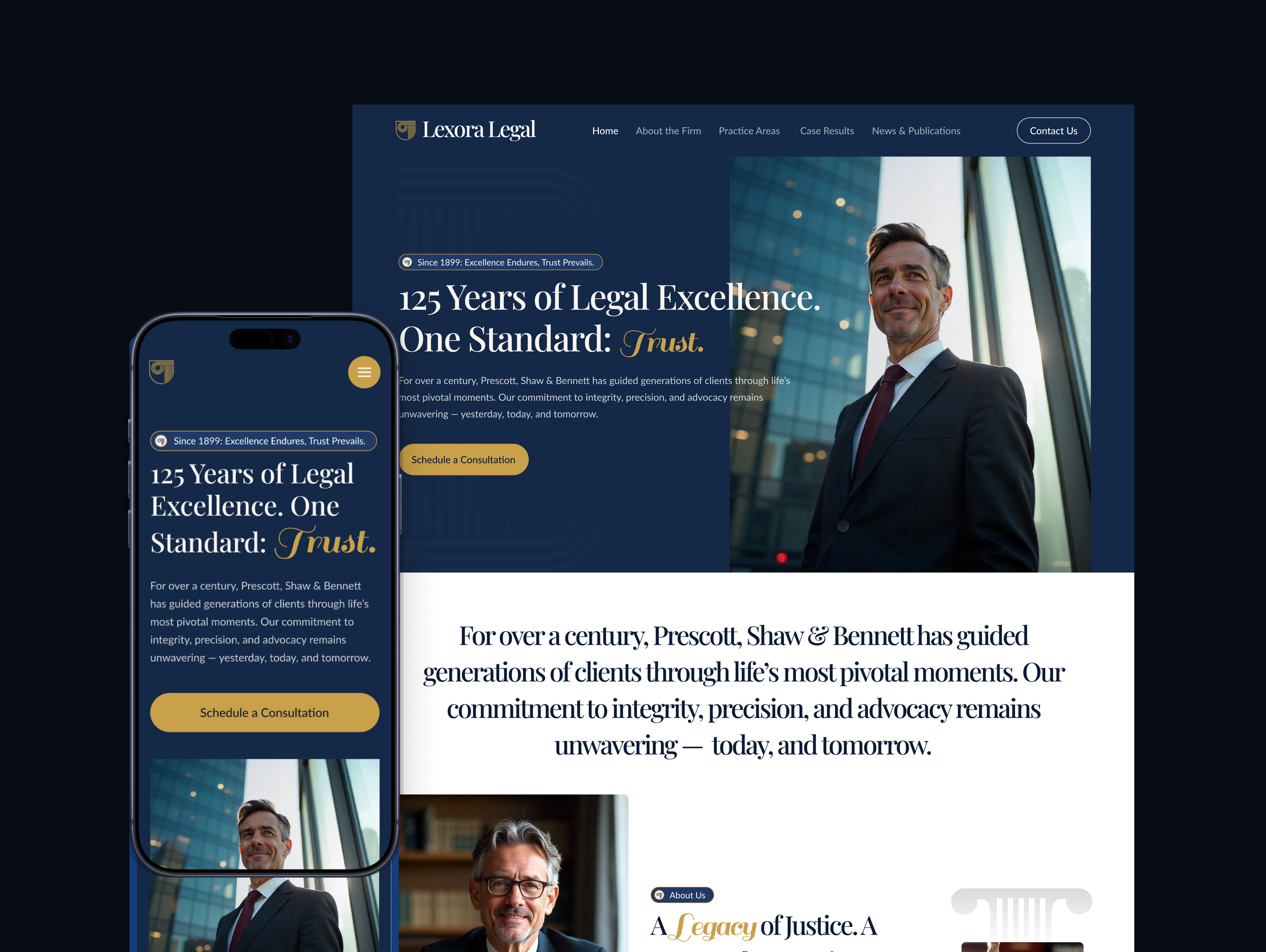 Lexora Legal - Law Firm Website Design attorney business website clean ui consulting corporate website dark mode figma grid system landing page law firm lawyer legal legal tech minimalist professional services responsive design typography ui ux web design website template