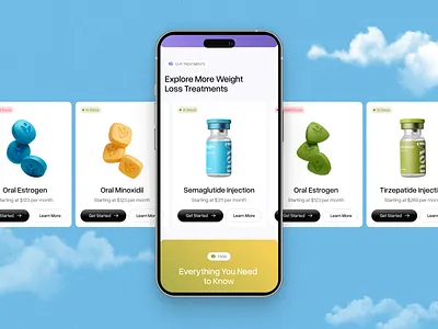 GLP-1 Medication Website Design catalog glp 1 healthcare website landing page design medication mobile first ecommerce peptides product page research semaglutide shopify website telehealth wellness telemedicine web design weight loss website