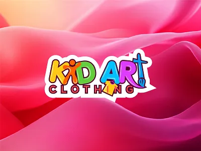 Clothing, Apparel, Dress - Kid Art Clothing Logo Design apparel logo baby clothes baby dress logo children childrens clothing childrens wear clothing logo colorful dress logo fashion logo husainahmed kid art clothing logo kid clothing logo kids boutique lasthusain logo logo design shopping toddler clothes typography logo