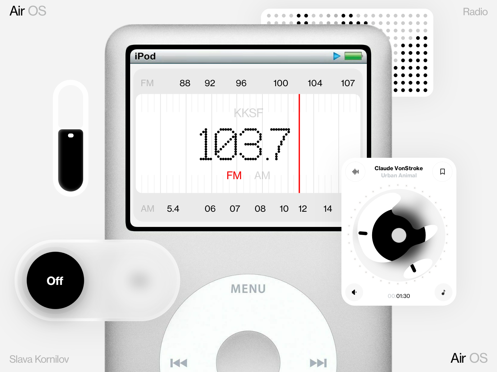 Air OS Radio ai apple dashboard design homepage illustration interface ios iphone mobile music os player