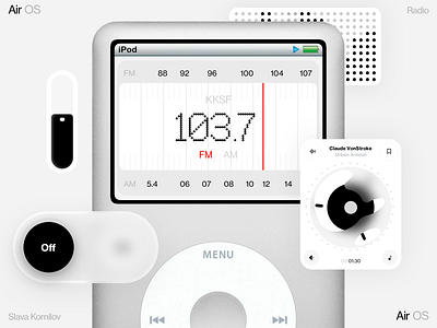 Air OS Radio ai apple dashboard design homepage illustration interface ios iphone mobile music os player
