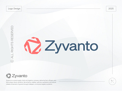 Zyvanto - Supply Chain & Smart Logistics Company Logo brand identity branding design icon identity letter logistic logo logo creation logo design logo designer logo mark logodesign logos logotype supply typography vector z logo
