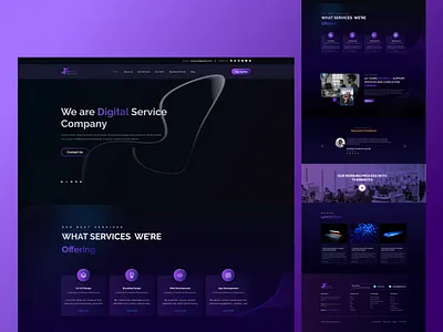 Digital Service Landing page UI agency landing page creative agency ui creative design dark modern ui dark theme digital agency website figma design glassmorphism ui gradient ui design interface landing page design landingpage modern web design professional website design saas landing page uiux user interface uxui design web design concept website home page design