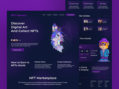 NFT Landing Page Design app app design graphic design landing page design nft ui design web design