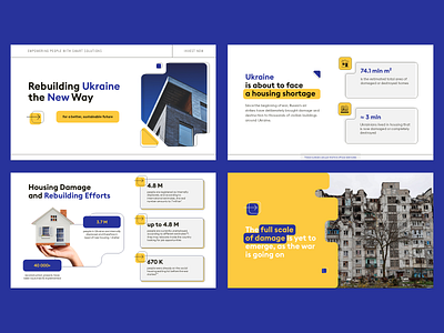 Pitch Deck | Rebuilding Ukraine ai bold bright company presentation deck design design google slides graphic design keynote pitch deck pitch deck design power point powerpoint presentation presentation design presentation layout typography