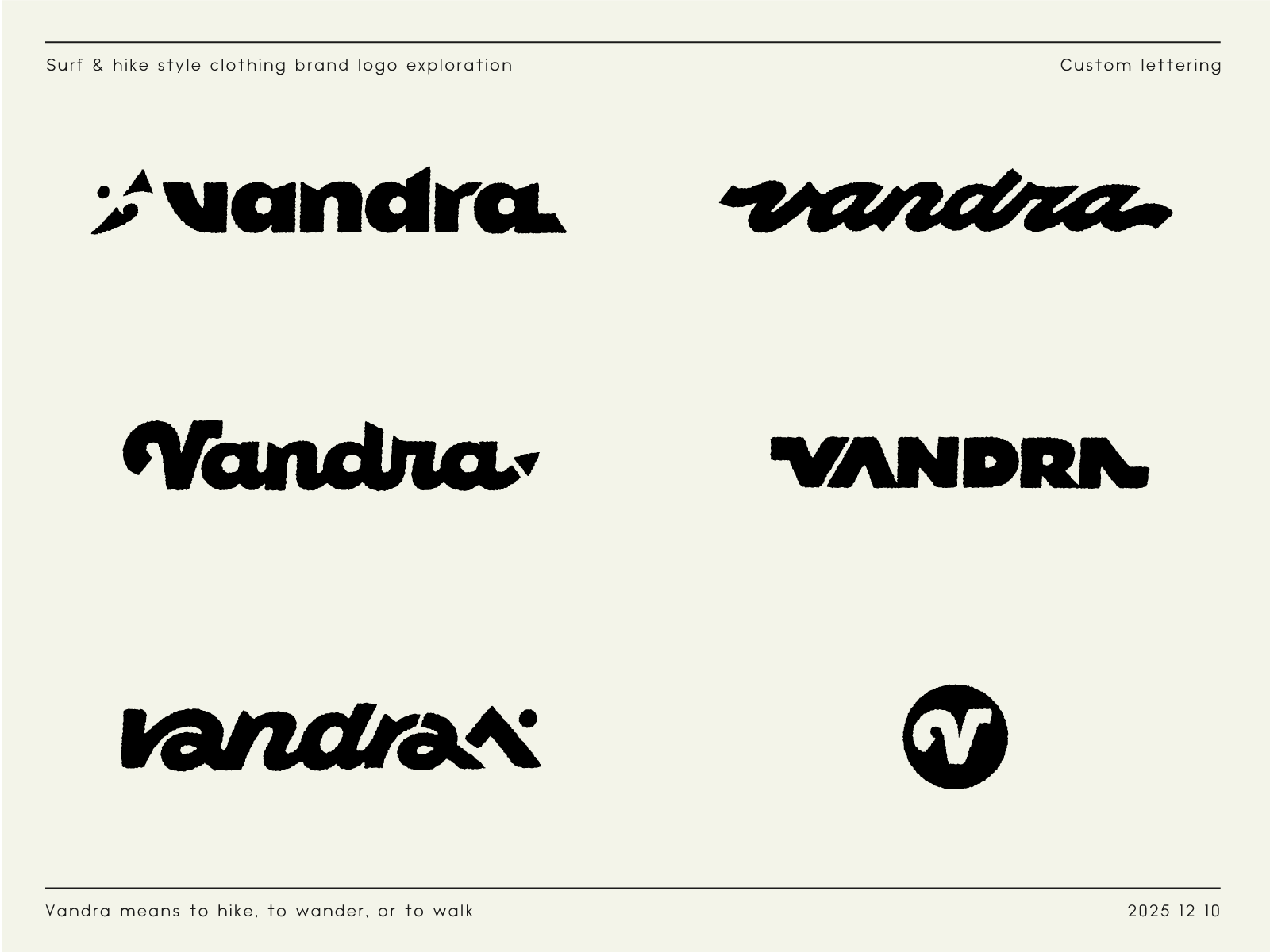 Example of Vandra: surf/hike logo exploration