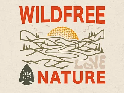 Lineart Mountain / Nature graphic design handdrawn illustration mountain nature outdoortshirt