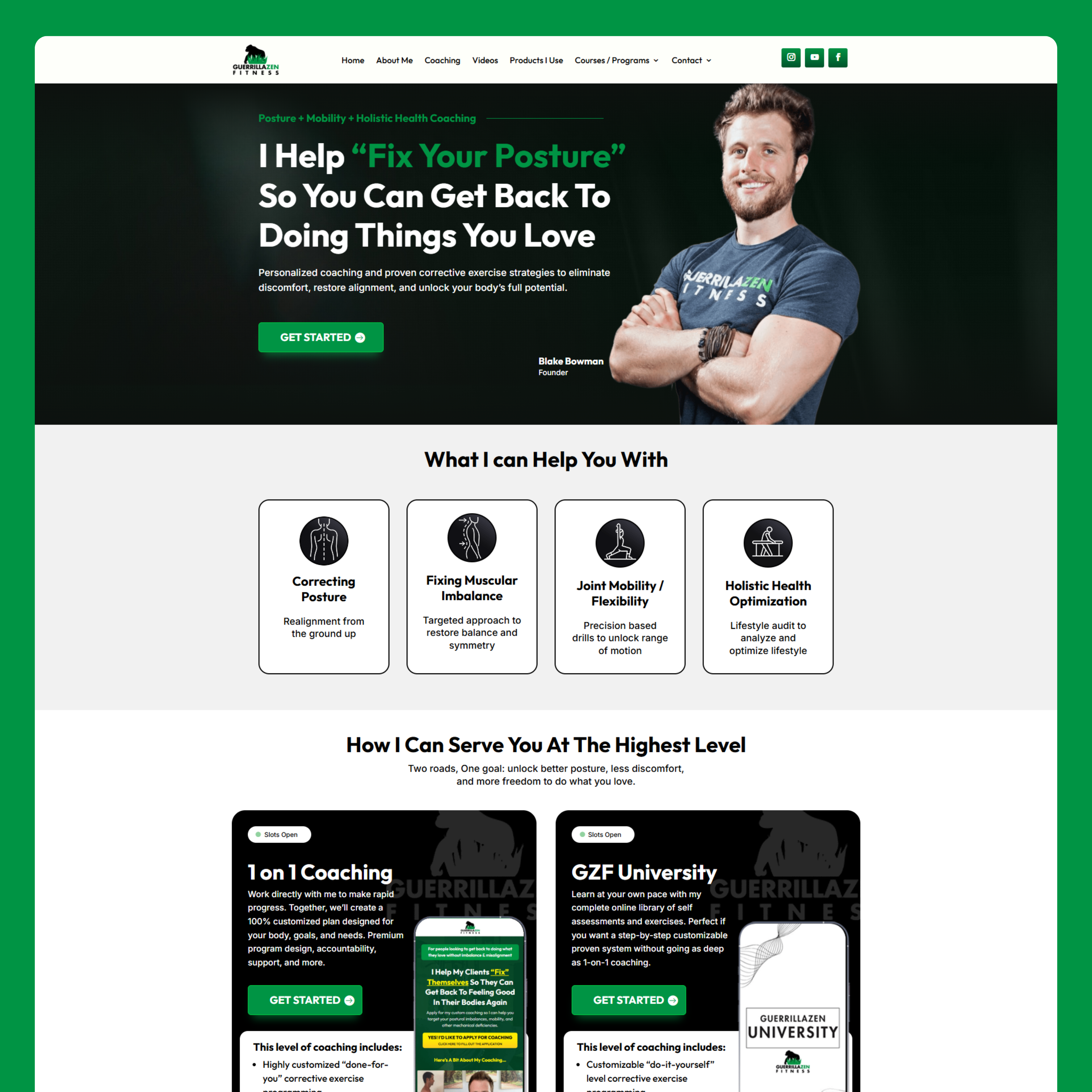 Posture & Holistic Health Coaching Website 3d animation branding card creative design dribbble graphic design illustration instagram logo motion graphics twitter ui vector website wordpress x