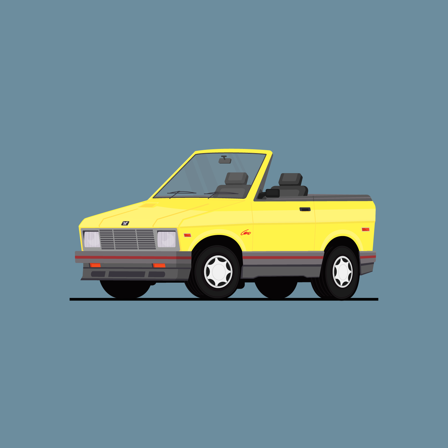 1993 Zastava Yugo Tempo Cabrio car illustration flat flat car design flat car illustration flat design illustration vector