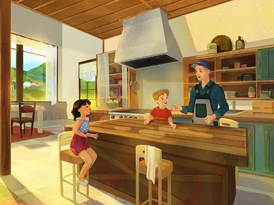 National Geographic Learning: Trailblazer Ill #1 children environment illustration interior kids kitchen