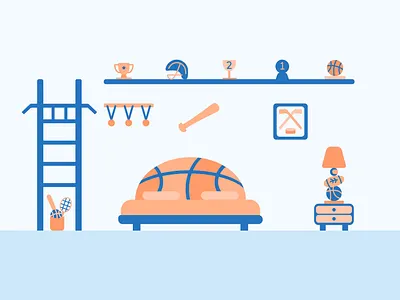Flat Workspace Rooms — Illustration Series concept art flat flat illustration illustration vec vector