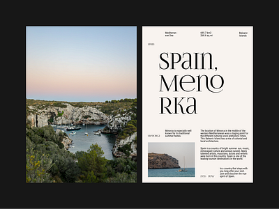 Spain, Menorka - Article article design grid layout typography web
