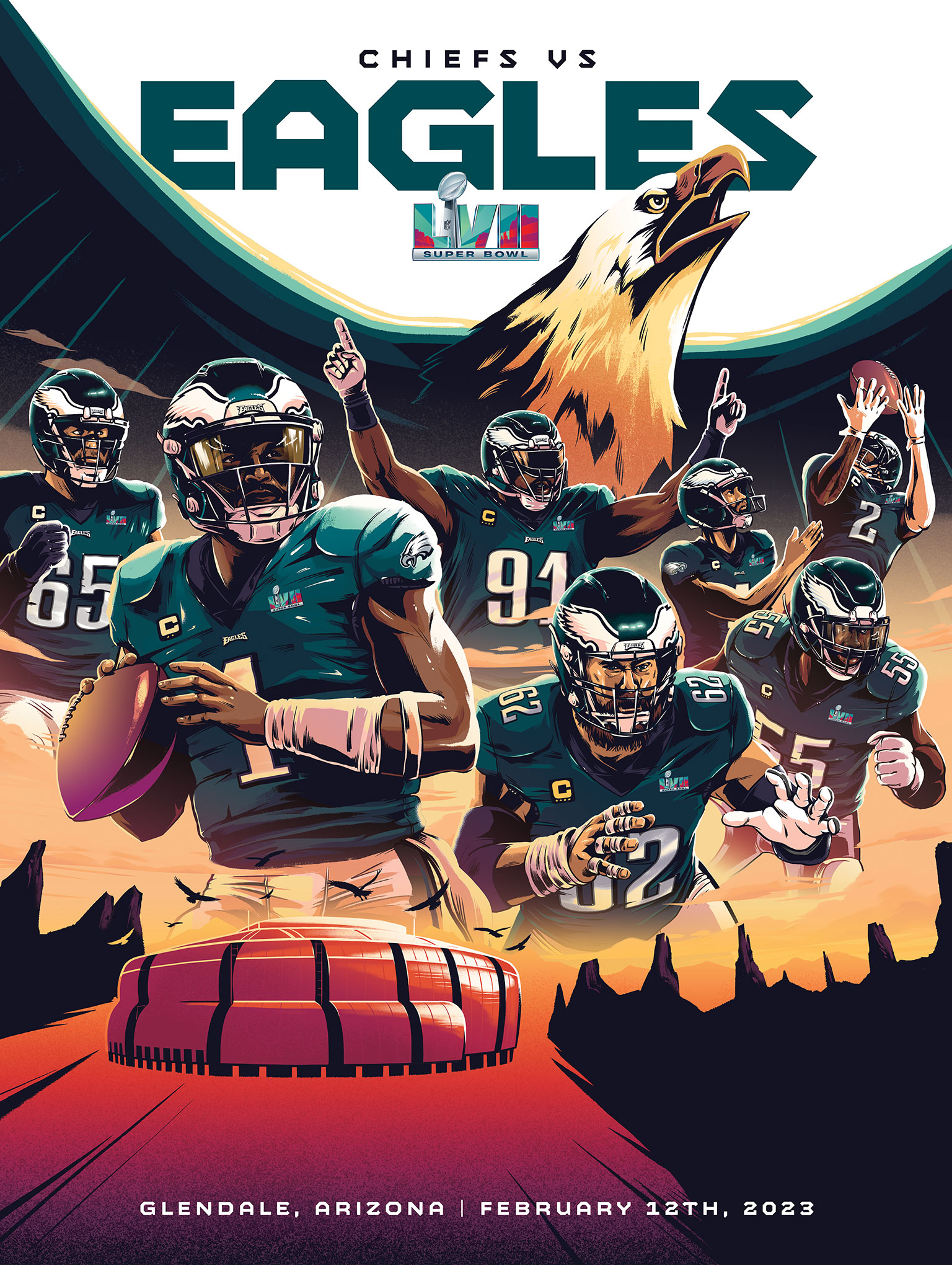 Chiefs vs Eagles Super Bowl LVII by Ryan Lynn on Dribbble